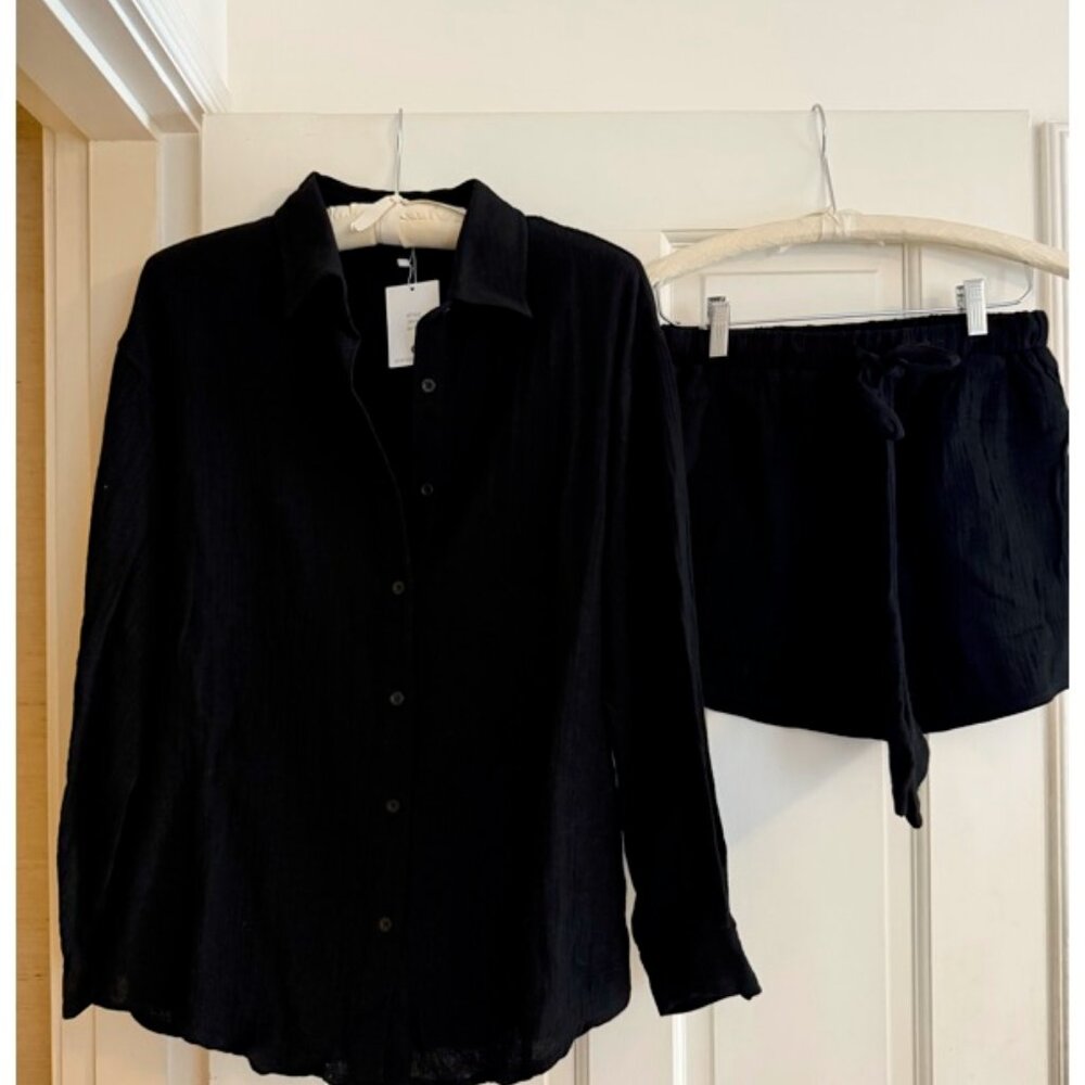 PRIV Rhea L/S Short Set in Black